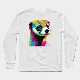 Pop Art Ferret Lover Long Sleeve T-Shirt